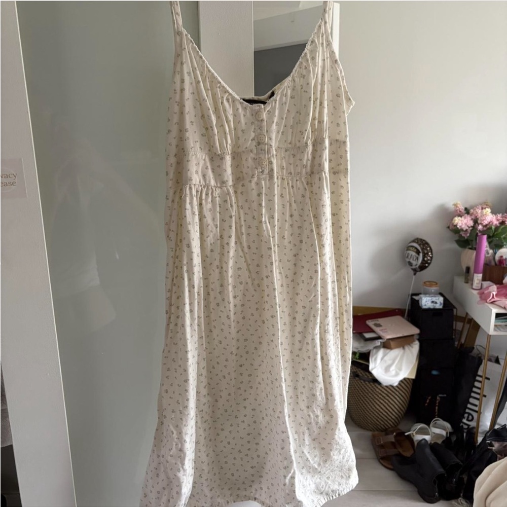 Brandy Melville White Floral Mini Dress